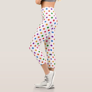 Leggings Capri Conception de points colorés arc-en-ciel de couleu