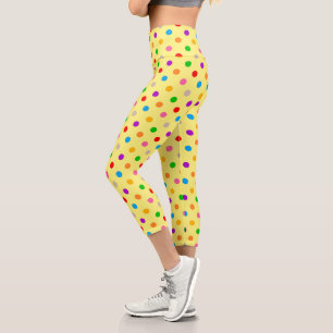 Leggings Capri Conception de points colorés arc-en-ciel de couleu