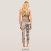Leggings Capri Conception de rayures de papillon de terre neutre (Verso)