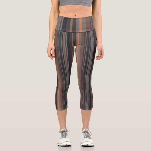 Leggings Capri Conception de rayures de terres boisées de forêt s (Recto)