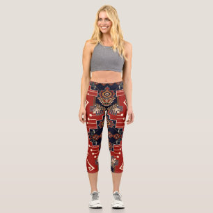Leggings Capri Conception de tapis ornementaux : Géométrique Vint