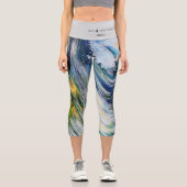 Leggings Capri Conception d'onde Capris haut taille (Recto)