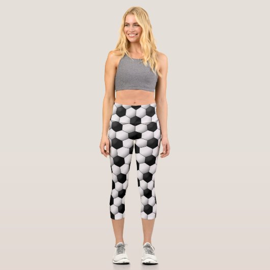 Leggings Capri Conception du ventilateur de football (Recto)
