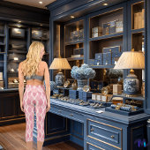 Leggings Capri Conception géométrique rose avec texte et logo per