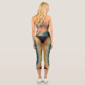 Leggings Capri Conception géométrique tropicale des années 80 rét (Verso)