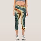 Leggings Capri Conception géométrique tropicale des années 80 rét (Recto)