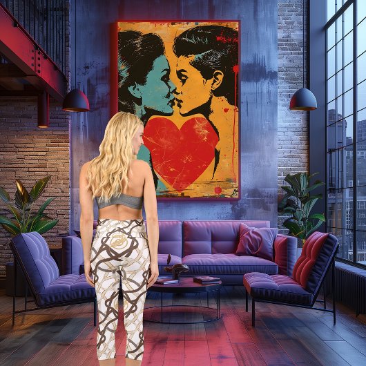 Leggings Capri Conception moderne de noeud celtique, accents Brow