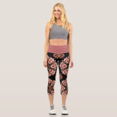 Leggings Capri Conception orientale rose et noir (Recto)