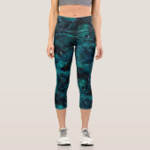 Leggings Capri Conception Série Galaxie Sarcelle 4 (Recto)
