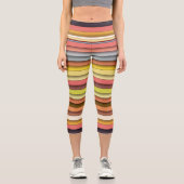 Leggings Capri Conception simple de bande multicouleur géométriqu (Recto)