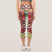 Leggings Capri Conception simple de bande multicouleur géométriqu (Verso)