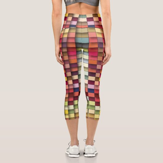 Leggings Capri Conception simple de bande multicouleur géométriqu (Verso)