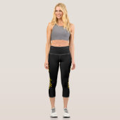Leggings Capri Concevez votre propre nom sur un noir élégant (Recto)