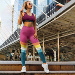 Leggings Capri Contraste Vintage<br><div class="desc">Vintage contraste raye arrière - plan. Motif à rayures de surf de style rétro d'été.</div>