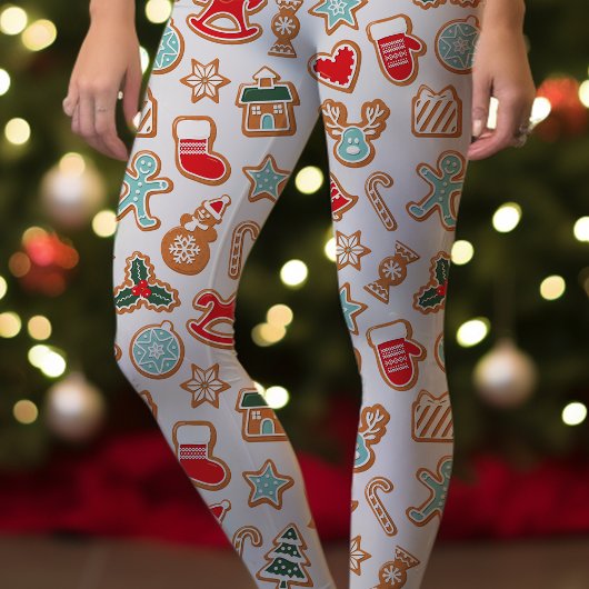 Leggings Capri Cookies de Noël Pain d'épice