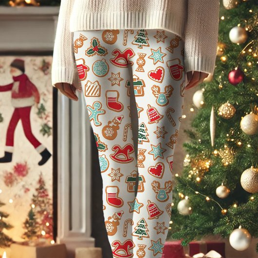 Leggings Capri Cookies de Noël Pain d'épice