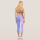 Leggings Capri Cool Bleu chaud motif géométrique abstrait (Verso)