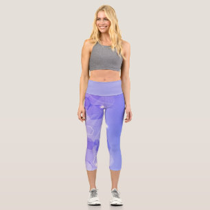 Leggings Capri Cool Bleu chaud motif géométrique abstrait