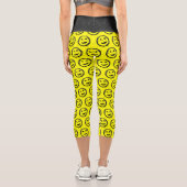 Leggings Capri Cool déversé Stainé heureux Souriant motif visage (Verso)