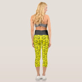 Leggings Capri Cool déversé Stainé heureux Souriant motif visage (Verso)