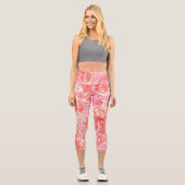 Leggings Capri Cool Elégant Aquarelle Coral Roses Rose (Recto)