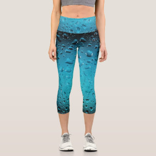 Leggings Capri Cool élégant Bleu gouttes d'eau