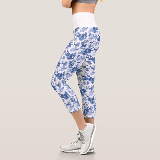 Leggings Capri Cool Elegant Blue Deer French Toile (Gauche)
