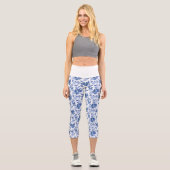 Leggings Capri Cool Elegant Blue Deer French Toile (Recto)