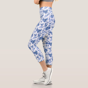 Leggings Capri Cool Elegant Blue Deer French Toile