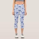 Leggings Capri Cool Elegant Blue Deer French Toile (Recto)