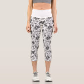 Leggings Capri Cool Elégant noir blanc cerf French Toile (Recto)