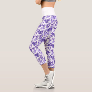 Leggings Capri Cool Élégant Périwinkle Bleu Cerf Toile Française