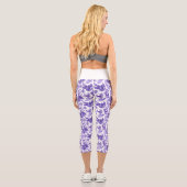 Leggings Capri Cool Élégant Périwinkle Bleu Cerf Toile Française (Verso)