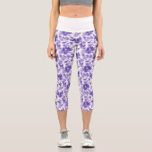 Leggings Capri Cool Élégant Périwinkle Bleu Cerf Toile Française (Recto)