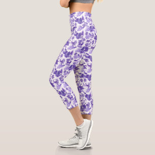 Leggings Capri Cool Élégant Périwinkle Bleu Cerf Toile Française