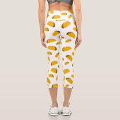 Leggings Capri Cool et amusant yummy taco motif blanc (Verso)