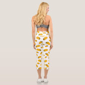 Leggings Capri Cool et amusant yummy taco motif blanc (Verso)