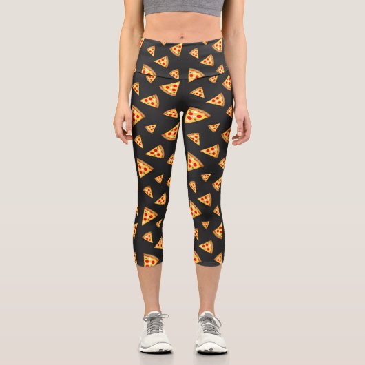 Leggings Capri Cool et fun pizza tranches motif (Recto)