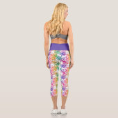 Leggings Capri Cool funky coloré rétro moderne étoiles Motif (Verso)