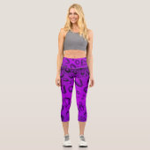 Leggings Capri Cool Grainy Boutons d'eau violet (Recto)