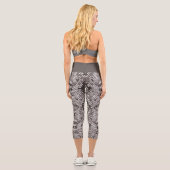Leggings Capri Cool Gris Et Blanc Snakeskin Motif (Verso)