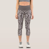 Leggings Capri Cool Gris Et Blanc Snakeskin Motif (Recto)