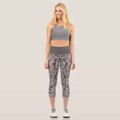 Leggings Capri Cool Gris Et Blanc Snakeskin Motif (Recto)