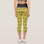 Leggings Capri Cool Sardé Joyeux visage souriant motif jaune (Verso)
