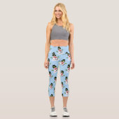 Leggings Capri Cool Snowman Noël motif bleu hiver (Recto)