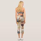 Leggings Capri Coques de mer sur la plage (Verso)