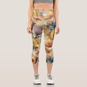 Leggings Capri Coques de mer sur la plage (Recto)