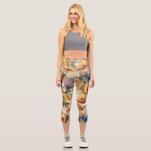 Leggings Capri Coques de mer sur la plage