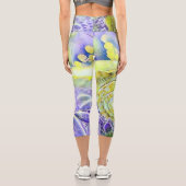 Leggings Capri Coquillage jaune violet dans l'aquarelle mousseuse (Verso)