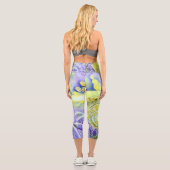 Leggings Capri Coquillage jaune violet dans l'aquarelle mousseuse (Verso)